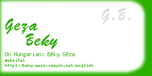 geza beky business card