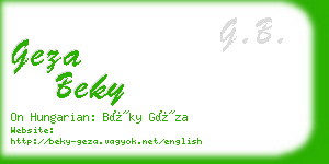 geza beky business card